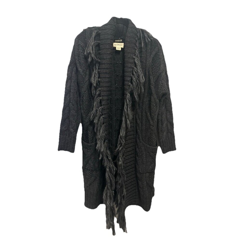 Denim & Supply Ralph Lauren Long Chunky Cable Knit Fringe Cardigan Alpaca Small - Picture 2 of 13